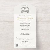 Tout En Un Invitation Code QR de gribouillis de voiture dessinée à la ma (Intérieur)