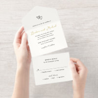 Cœurs Dessinés à la Main Doodle Mariage Moderne