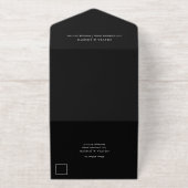 Tout En Un Invitation Crête Dorée | Élégant Mariage Noir Papier Doré (Extérieur)