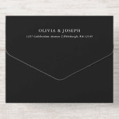 Tout En Un Invitation Crête Dorée | Élégant Mariage Noir Papier Doré (Verso)