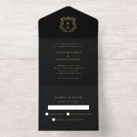 Crête Dorée | Élégant Mariage Noir Papier Doré