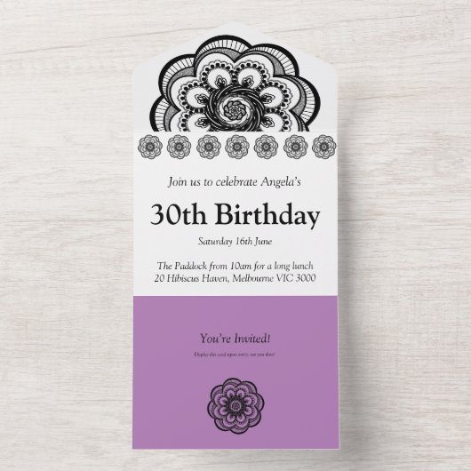 Tout en un Invitation d'anniversaire (À l'intérieur)