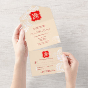 Tout En Un Invitation d'anniversaire pour une longue vie chin