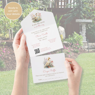 Tout En Un Invitation de baby shower tout-en-un Silly Goose B