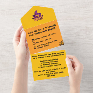 Tout En Un Invitation de la partie d'Halloween Spooktacular