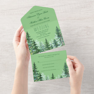 Tout En Un Invitation de mariage au sapin