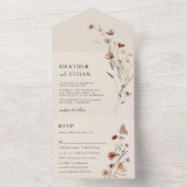 Tout En Un Invitation de mariage Boho All in One (À l'intérieur)
