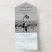 Tout en un Invitation de mariage moderne de plage  (À l'intérieur)