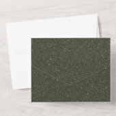Tout En Un Invitation de mariage texturé Moss Green (Verso)