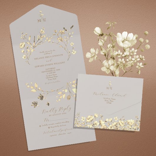Tout En Un Invitation de mariage tout-en-un de Boho Fall