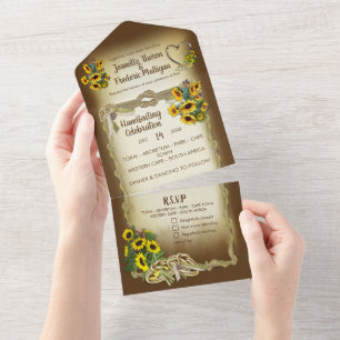 Tout En Un Invitation de mariage tout-en-un pour la célébrati