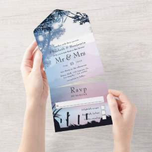 Tout En Un Invitation de mariage tout-en-un pour la forêt du