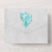 Tout En Un Invitation de mariage turquoise Conch Shell (Verso)