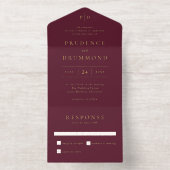 Tout En Un Invitation Deep Burgundy Elegant Classic Wedding (Intérieur)