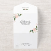 Tout En Un Invitation Delicate Blush Floral Geometric Wedding (Extérieur)