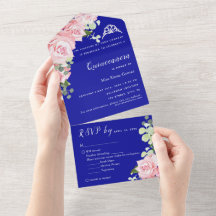 Invitation d'événement pliable triple RSVP à motif