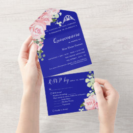Tout En Un Invitation d'événement pliable triple RSVP à motif