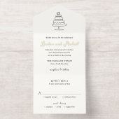 Tout En Un Invitation Doodle de gâteau tiré à la main Mariage moderne (Intérieur)