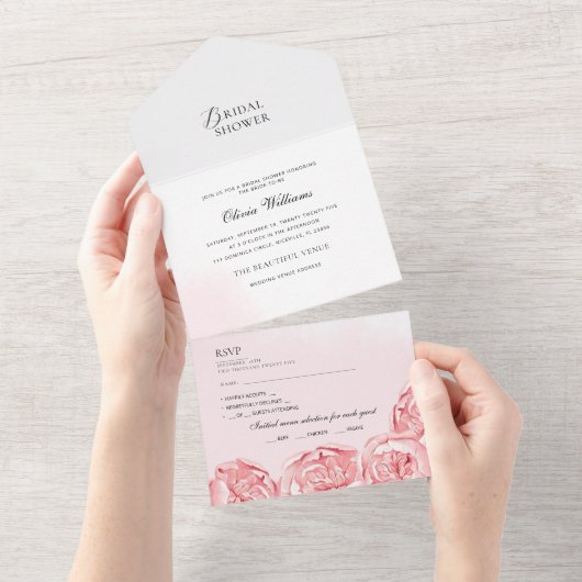 Tout En Un Invitation Douche de mariée moderne. (Déchirure)
