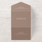 Tout En Un Invitation Elegant Brown Romantic Wedding (Extérieur)