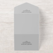 Tout En Un Invitation Elegant Charcoal & Gold Typography Wedding (Extérieur)