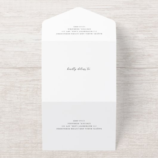 Tout En Un Invitation Elegant Classic Wedding (Extérieur)