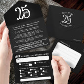 Tout En Un Invitation Elegant Foiled Tear-Off 25 Years in Business