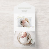 Tout En Un Invitation Elegant Gold Foil Paix sur Terre Photo (Intérieur)