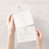 Tout En Un Invitation Elegant Gold foil Seashell Wedding  (Détachable)
