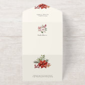 Tout En Un Invitation Élégant Joyeux Noël Floral Arc Or 2-Photo (Extérieur)