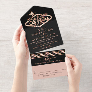 Tout En Un Invitation Elégant Las Vegas Destination Mariage Real Foil