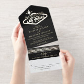 Tout En Un Invitation Elégant Las Vegas Destination Mariage Real Foil (Détachable)