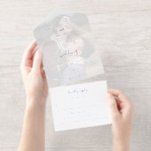 Tout En Un Invitation Élégant Mariage de script photo (Détachable)