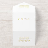 Tout En Un Invitation Elegant Modern White Minimalist Wedding (Extérieur)