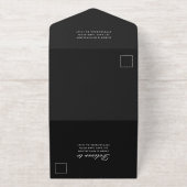 Tout En Un Invitation Elégant Noir Confetti Dots Mariage photo (Extérieur)