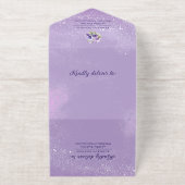 Tout En Un Invitation Elegant Purple Violets Floral 30th Birthday Party (Extérieur)