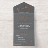 Tout En Un Invitation Elégant Rose Foil Mariage LGBTQ amical (Intérieur)