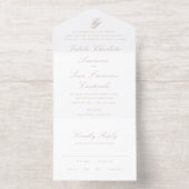 Tout En Un Invitation Elegant Sandy Neutral Traditional Wedding (Intérieur)