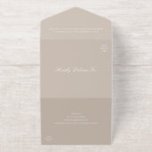 Tout En Un Invitation Elegant Sandy Neutral Traditional Wedding (Extérieur)