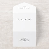 Tout En Un Invitation Élégant script photo Mariage noir (Extérieur)
