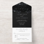 Tout En Un Invitation Élégante Branche Botanique Mariage Real Foil (Intérieur)