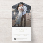 Tout En Un Invitation Élégante Photo QR Code Mariage moderne (Intérieur)