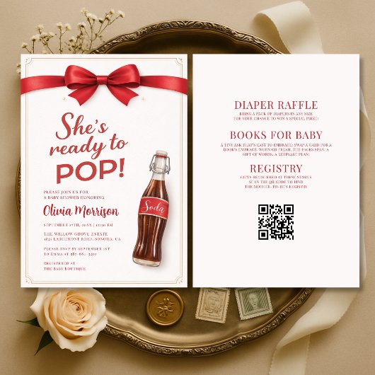 Tout en Un Invitation Fête Bébé Soda Prêt à Explos