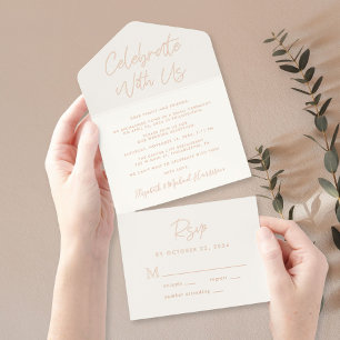 Tout En Un Invitation Fêtez Avec Nous La Crème De Réception De Mariage