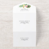 Tout En Un Invitation Fleurs tropicales et verdure à l'aquarelle pour ma (Extérieur)