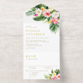 Tout En Un Invitation Fleurs tropicales et verdure à l'aquarelle pour ma (Intérieur)