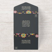 Tout En Un Invitation Flower Power 70's Retro Super Mariage Real Foil (Extérieur)