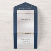 Tout En Un Invitation Foil Ornate Frame & Heart - Blue (Extérieur)