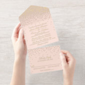 Tout En Un Invitation Glam Confetti Mariage Real Foil Pressé (Détachable)