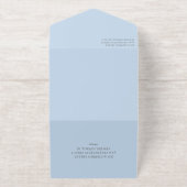 Tout En Un Invitation Gold Cross Pale Blue Script Photo Baptism Foil (Extérieur)